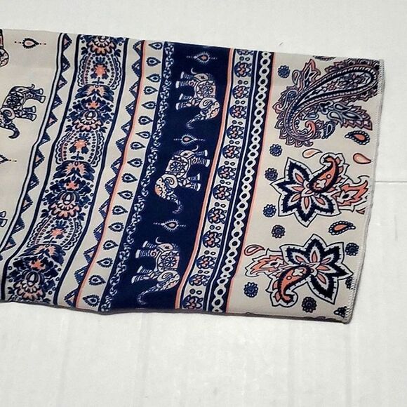 Lodys Cream Elephant Boho Hippie 3/4 Sleeves Retro Boxy Top - Picture 7 of 8